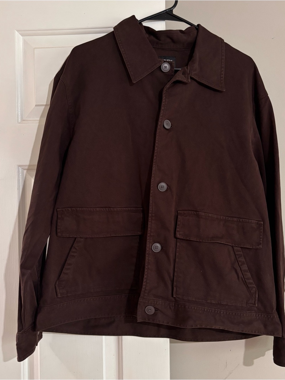Zara Dark Brown Casual Button-Front Chore Jacket